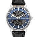 Kenneth Cole Kenneth Cole Classic KCWLE2123801  KCWLE2123801 механические женские часы  синий циферблат, браслет кожаный — вид спереди